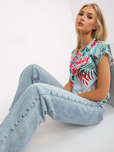 Veľkoobchodná svetlomodrá letná blúzka RUE PARIS